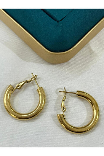 YASİN TOPÇU Steel Gold Earrings