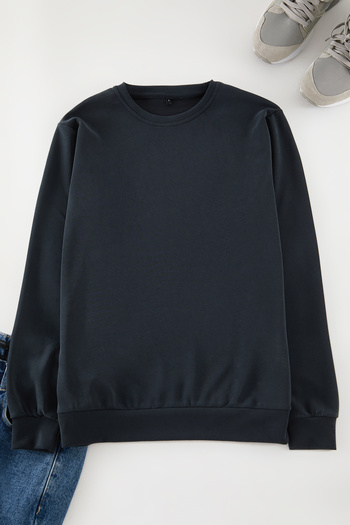 Trendyol Collection Anthracite More Sustainable Normal Cut Soft Modal Blended Unshaded Sweatshirt Tmnaw25Sw00186