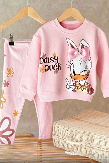 Kidmark Çocuk Modası Kız Çocuk Daisy Duck Pembe Alt-Üst Takım
