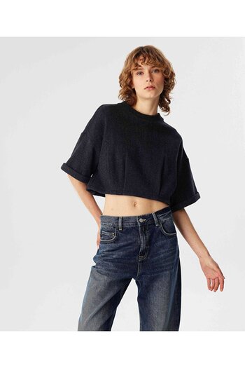 Twist Ribbanali Crop Bluz