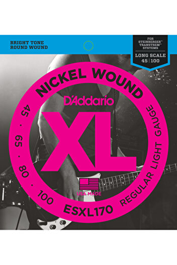 Daddario Esxl170 Electric Guitar String Set, Xl, 45-100, Nickel Wound B