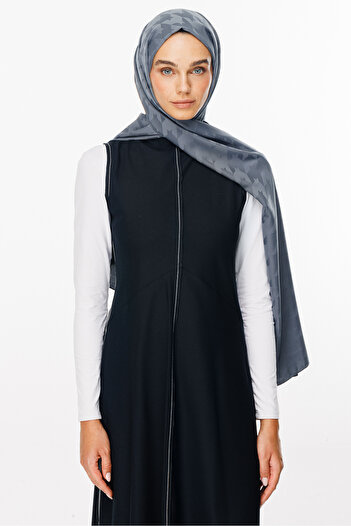 Mooncorn Smoked Houndstooth Pattern Silky Jacquard Shawl