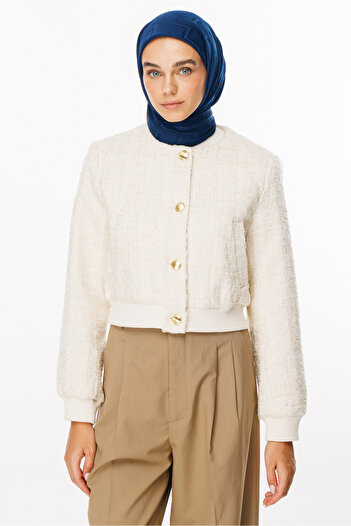 Mooncorn Navy Blue Viora Pattern Silky Jacquard Scarf