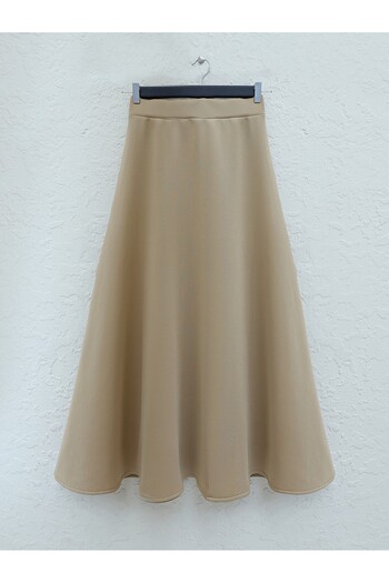 Modamorfo Mink Scuba Flared Skirt - Elastic Waist