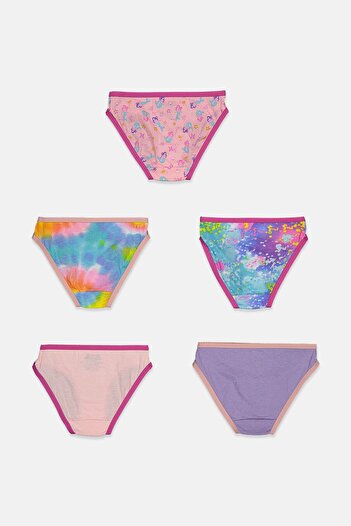 Hurley ملابس داخلية مطبوعة للبنات، 5 قطع، لون فوشيا نشيط