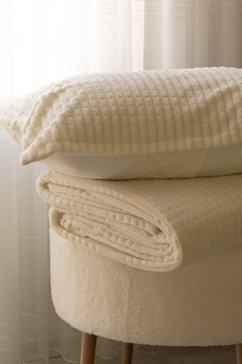 Merinos Modern Line Single Bedspread Blanket Set - Bone