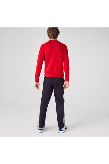 Lacoste Men's Regular Fit Long Sleeve Crew Neck Red Knitwear