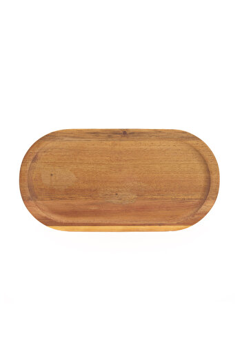 Naturalove Bamboo Acacia Oval Presentation Plate - 18.8X9.6X1.6 cm