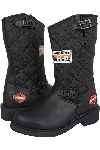 Harley Davidson Genuine Leather Boots with Rubber Tire Soles