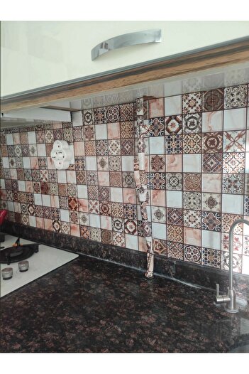 Bigaimaj Mutfak Tezgah Arası Kendinden Yapışkanlı Folyo Kaplama Mozaik Taş Desen 60cm X 100cm