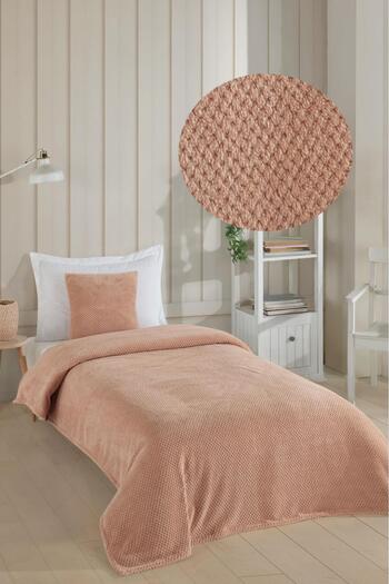 LADYNİL Wellsoft Blanket - Single Bedspread 150X220Cm 1 Piece 45X45Cm Throw Pillow Cover