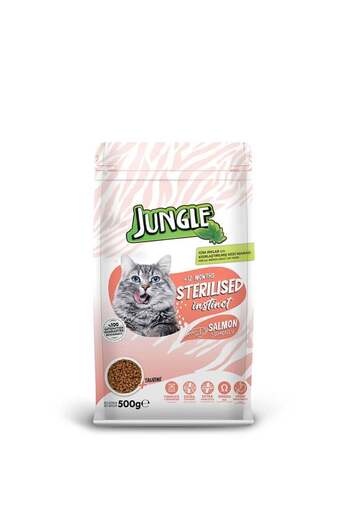 Jungle 500 gr Sterilised Somonlu Kısır Kedi Maması Skt:05/2025