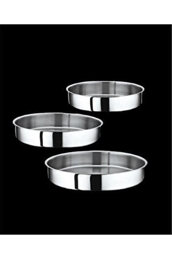 LeesHome 3 Lü Çelik Börek Baklova Fırın Tepsi Seti 28-32-36 Cm.