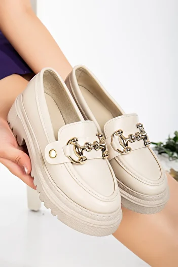 moun shoes Жіночі туфлі-лофери на товстій підошві BEJ Toka (З ПРОСТОЮ ПРЯЖКОЮ В ПОДАРУНОК)