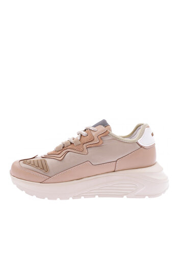DGN Kadın Bağcıklı Kalın Taban Sneakers Ayakkabı Ten 15298163118