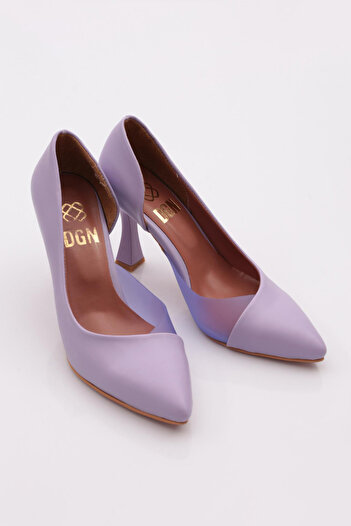 DGN 0653-22y Women's Pointed Toe, Low-cut, Side Transparent Long Heeled Shoes