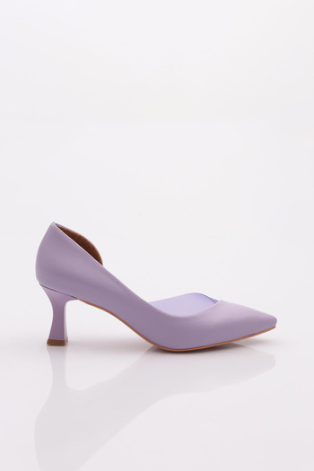 DGN 353-22y Women's Transparent Side Pointed Toe Low Heeled Shoes