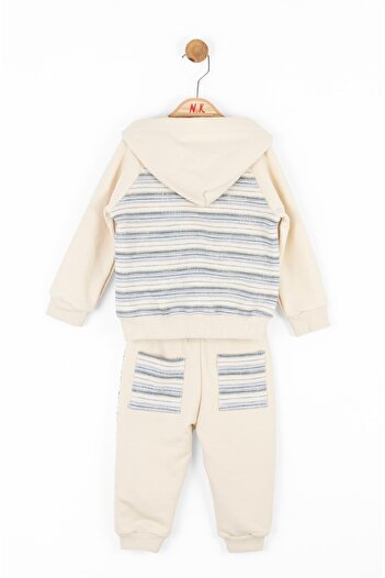nk kids Limi Baby Boy & Kids Soft Textured Knit Detailed Zippered Hoodie Set