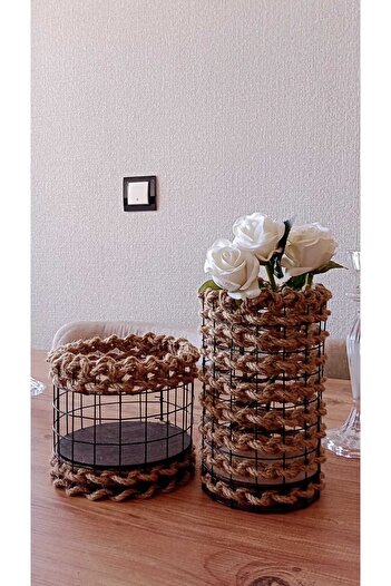 Egindra Wicker Decorative Mini Basket-Organizer and Vase