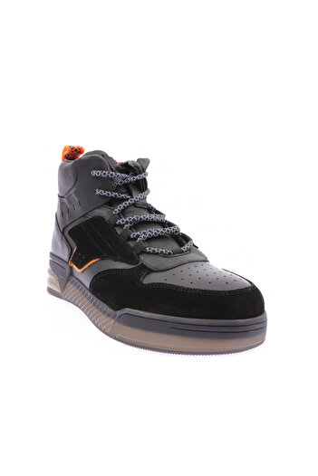 DGN Ανδρικές μπότες casual με κορδόνια μαύρο σουέτ 2529228
