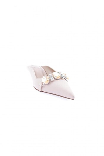 DGN Women's Crystal Stone Slippers, Ecru Scuba Model