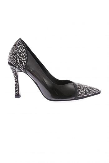 DGN Women's High Heel Shoes Black Satin 8813535