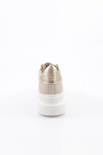 DGN Kadın Kalın Silver Taşlı Sneakers Ayakkabı Bej 15299763118