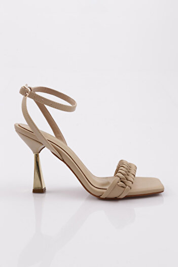 DGN Women's Ankle Strap Heeled Shoes Tan 5172821