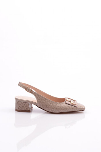 DGN Women's Open Back Heeled Shoes Mink Fish Back 2122621