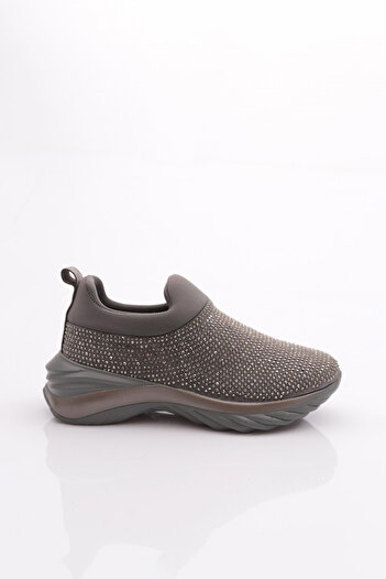 DGN Women's Thick Sole Lace-Up Sneaker Shoes Gray 84133410