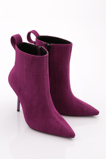 DGN Cizme de damă cu toc elastic la spate cu dungi violet 91283557