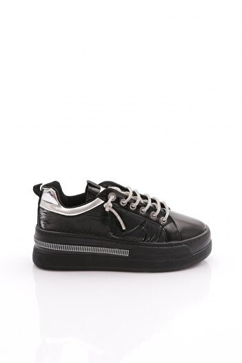 DGN Women's Silver Stone Sneakers Shoes Black Parachute 36912682