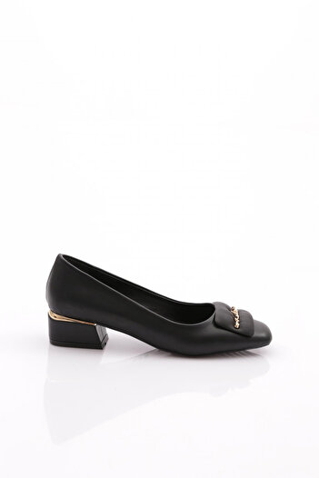 DGN Women's 4886 Model - Square Buckle Heeled Shoes