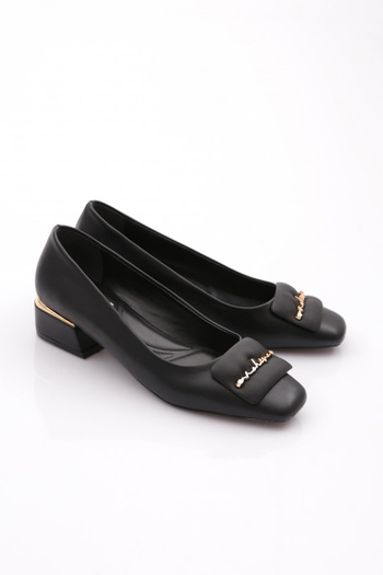 DGN Women's 4886 Model - Square Buckle Heeled Shoes