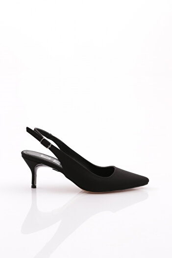 DGN Black Nubuck Women's Heeled Shoes - Open Back 61133564