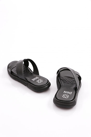 DGN Deri Comfort Rahat Taban Erkek Terlik 826 Siyah 93737101