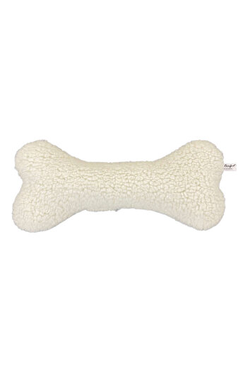 Pet Comfort Plush Bone Dog Toy Ecru 32cm