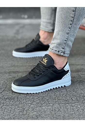 Wagoon Wg021 Μαύρα Λευκά Ανδρικά Casual Παπούτσια