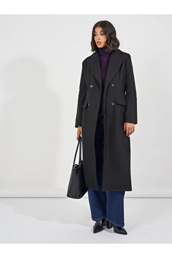 Styli Regular Fit Double Breasted Wool Like Coat