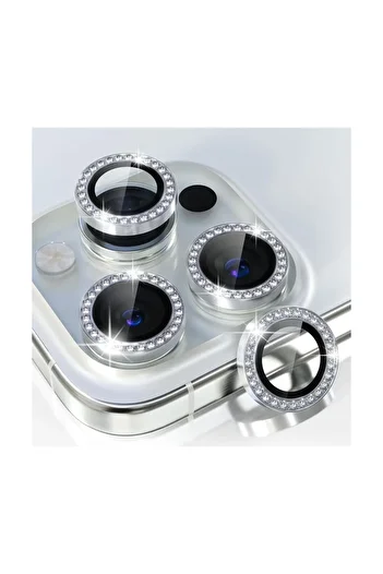 Evax (Stone Lens) iPhone 16 Pro Max / 16 Pro Compatible White Titanium Stone Camera Lens Protector