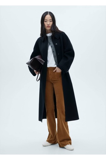 MANGO Woman Flare Corduroy Jean Παντελόνι με τσέπες
