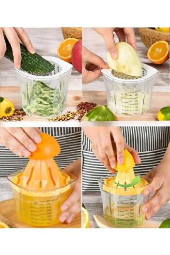 CocoVia Practical 4 in 1 Citrus Lemon Squeezer - with Grater and Scale