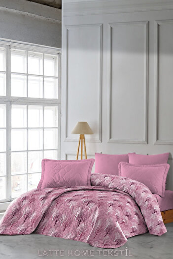 LATTE TEKSTİL Single Quilted Patterned Bedspread - Multi-Purpose, Flat White, 155X230 cm