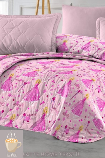 LATTE TEKSTİL Single Quilted Patterned Bedspread - Multi-Purpose, Flat White, 155X230 cm