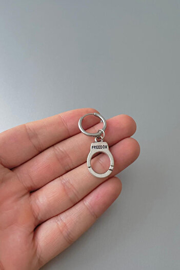 Jaida Moda Unisex Silver Freedom Figured Dangle Steel Hoop Earrings