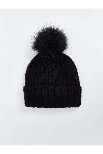 LC Waikiki Women's Beret - Plush and Pompom Detailed