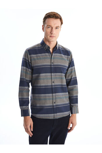 LC Waikiki Ανδρικό ριγέ μακρυμάνικο πουκάμισο LCWAIKIKI Classic Regular Fit