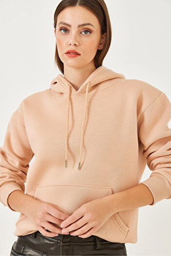 Bianco Lucci Women's Kangaroo Pocket Sweatshirt Mbhs012 60601012