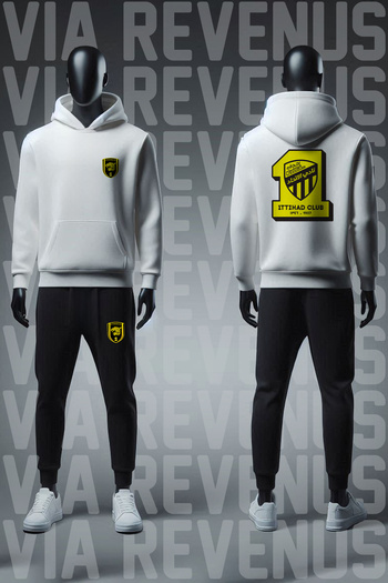 Vordevia Ttihad Fc Printed Wide Fit Sweatshirt and Sweatpants Unisex Sports Set