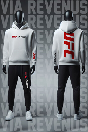 Vordevia Ufc Printed Wide Fit Sweatshirt and Sweatpants Unisex Sports Set